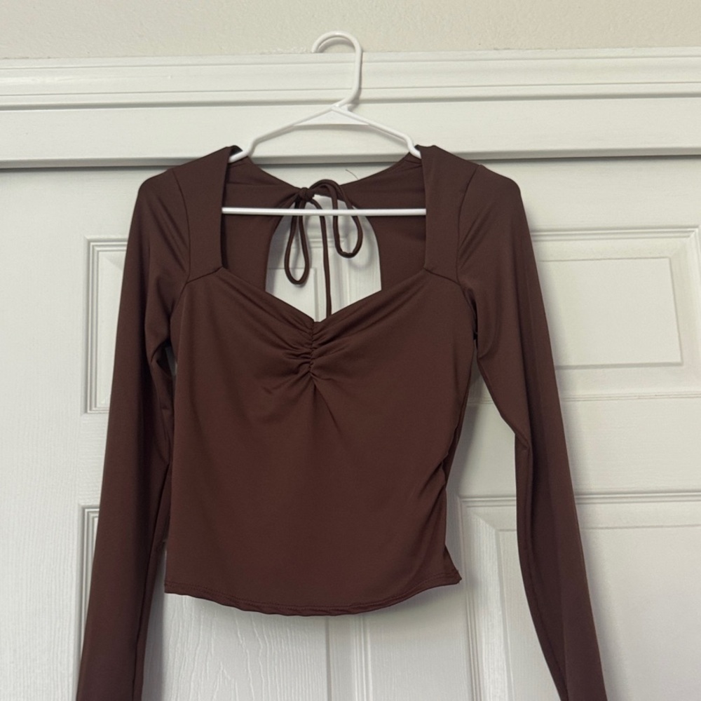 Live in the Moment Brown Long Sleeve Top